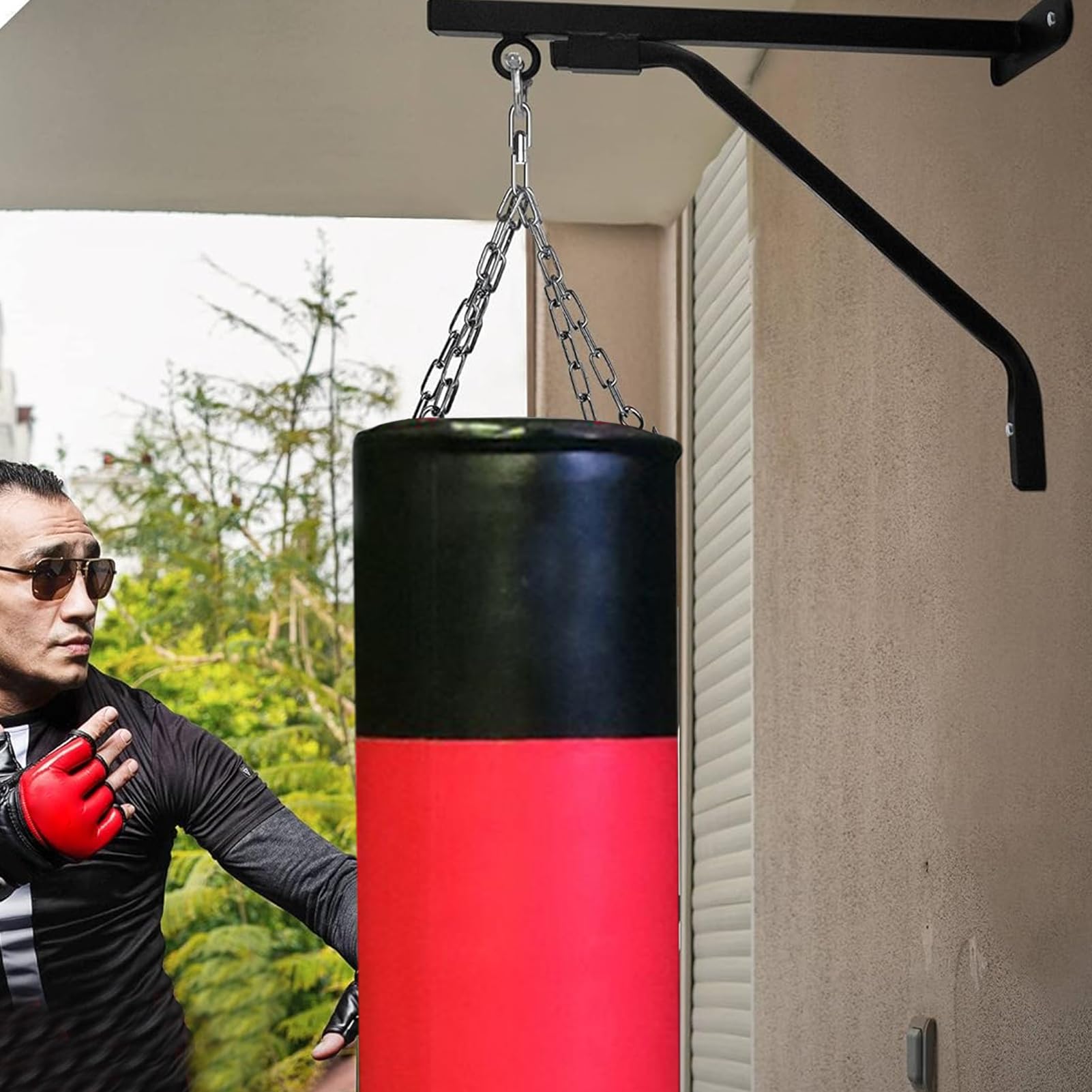 Supporto a Parete per Punching Bag Montaggio a Muro per Sacco da Boxe | per Allenamento Thai con Portata 150 Kg per Interno ed Esterno