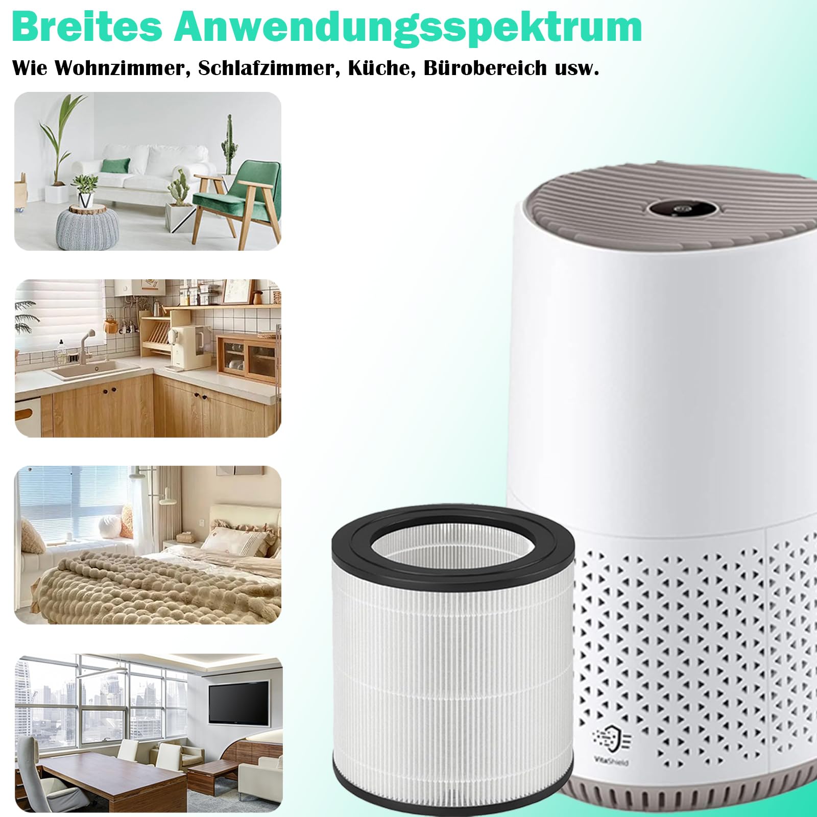FY0611 Filtr zamienny do oczyszczacza powietrza z serii 600 Philips AC0650/10 AC0651/10 H13 True HEPA FY0611/30 filtr powietrza zamiennik (2 sztuki)