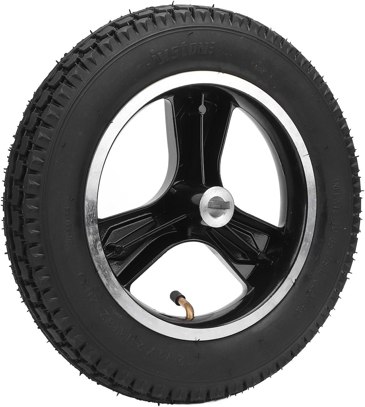 Heavy Duty Wheel Hub Tire Anti Slip Rubber Aluminum Alloy Strong Load Bearing for 12 Inch Scooters