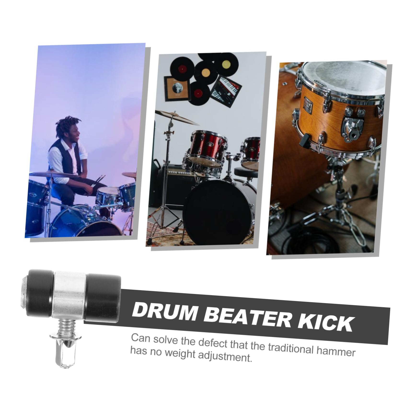 GOOHOCHY Drum Percussion Accessories Metal Bass Drum Pedal Beater Kick Drum Pedal Hammer Easy to Use Sturdy