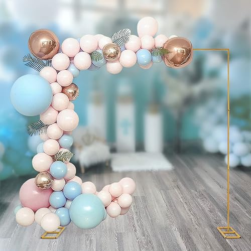 Miniatura 4 de Soporte de arco de boda con bases, reconfigurable y fácil de montar, 9.8 x 9.8 pies, cuadrado para jardín, arco de metal para bodas, quinceañeras,