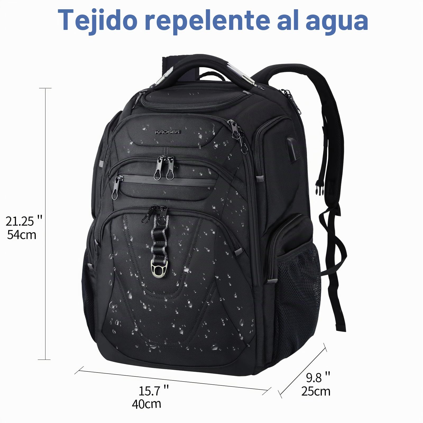 KROSER TSA Friendly - Mochila de viaje para portátil de 17.3 pulgadas