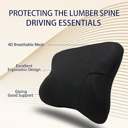 Miniatura 4 de Lumbar Support Memory Foam Pillow - Lower Back Pain Relief - Designed for use with car Seats, Office Chairs, Gaming Chairs and recliners (Black)