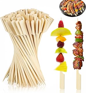 150 Stück Holzspieße, 15cm Spieße Fingerfood, Biologisch Abbaubare Schaschlikspieße Holz, Bambus Fingerfood-Sticks für Grillspieße, Burgerspieße, Obstspieße, Cocktailspieße