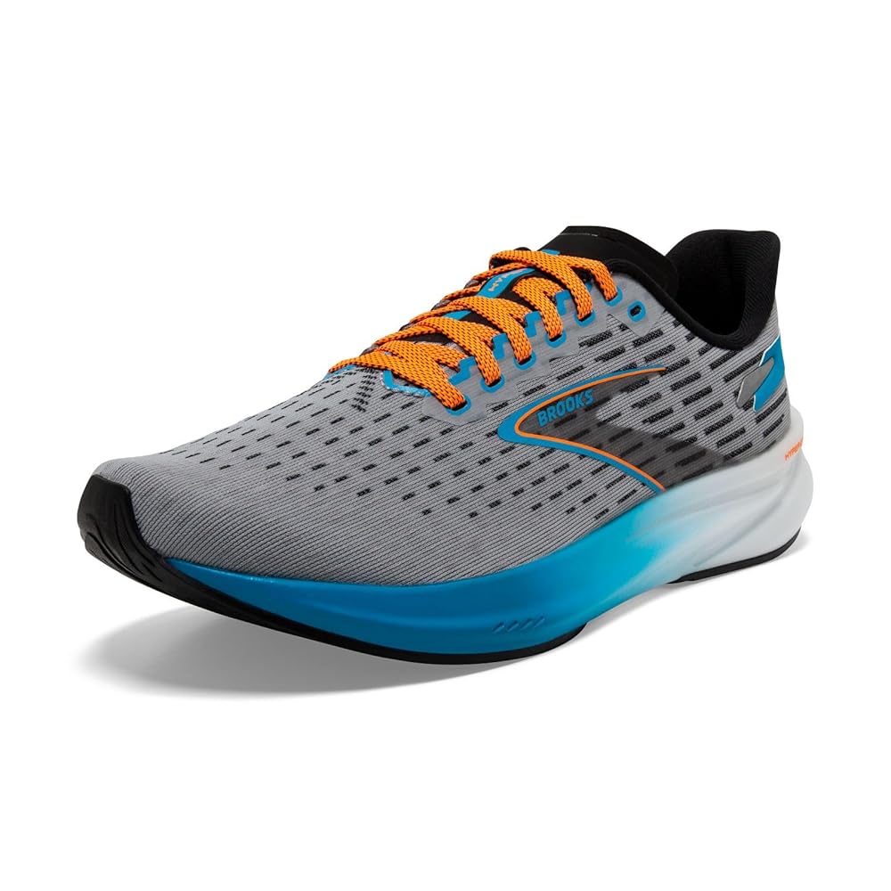 Buy BROOKS Men's Hyperion Sneaker, Grey Atomic Blue Scarlet