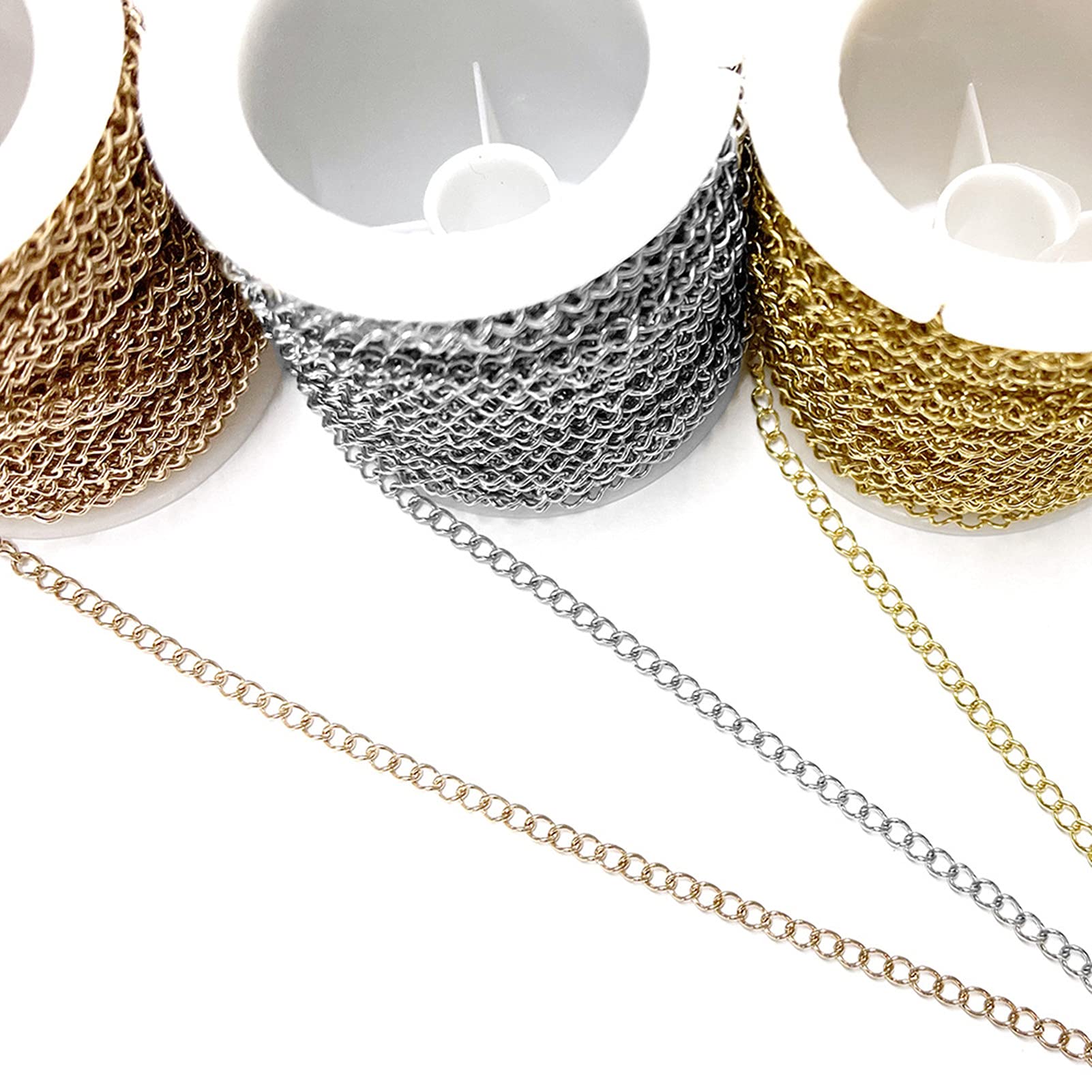 Chaîne Gourmette En Aluminium De 10 M, Maillons Torsadés Personnalisés Pour La Fabrication De Bracelets Colliers Et Bijoux Gris 94974585