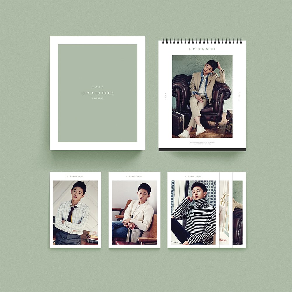 KIM MINSEOK 2017 Season’s Greetings Desk Calendar with Folded Poster