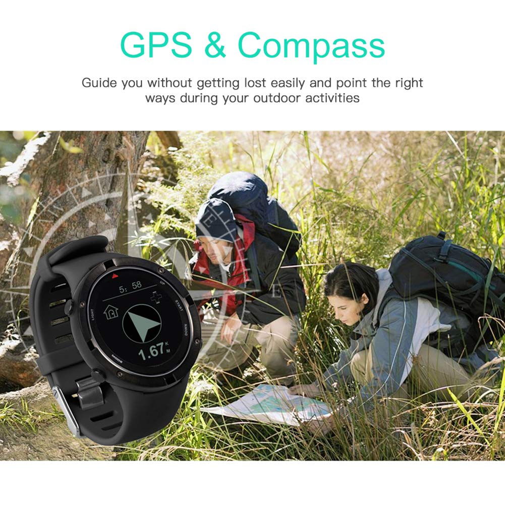 Reloj para Exteriores con Frecuencia Cardíaca GPS, Reloj Deportivo De Triatlón, Reloj para Exteriores, Altímetro, Barómetro, Reloj, Monitor De Frecuencia Cardíaca