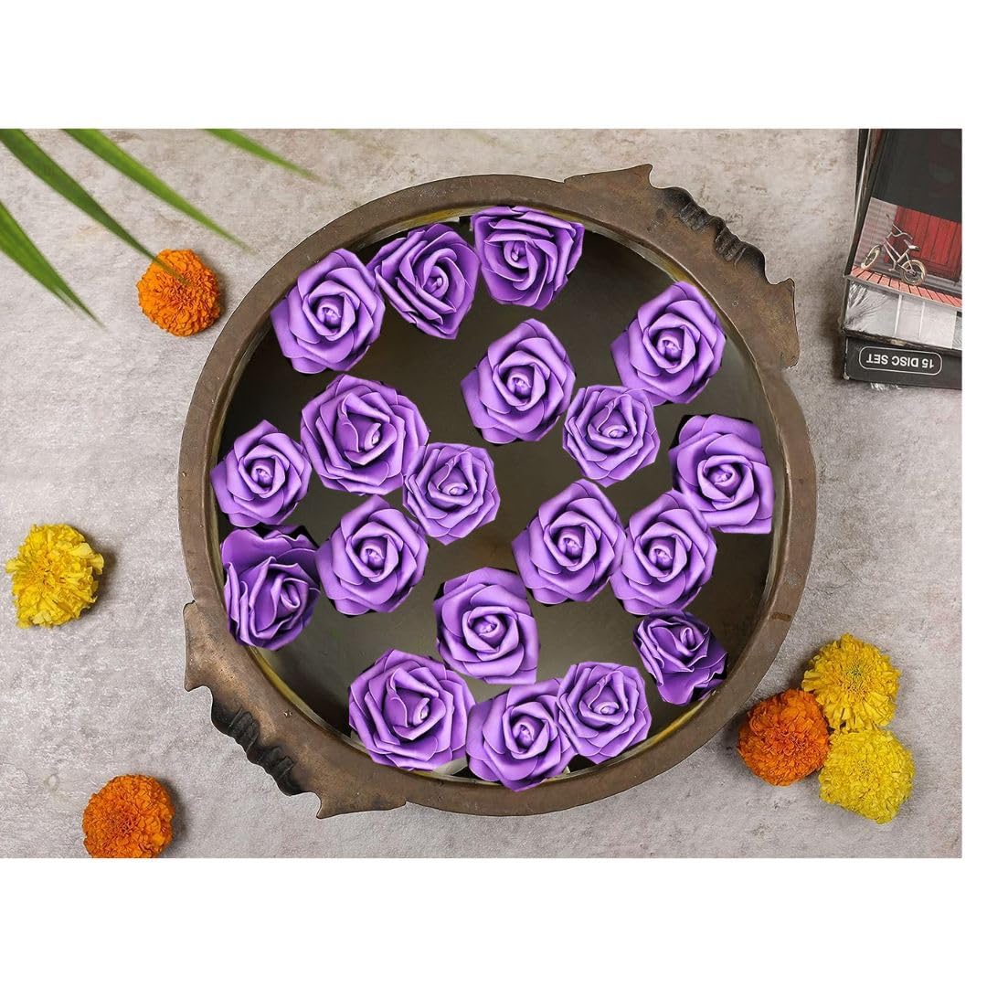 SATYAM KRAFT 12 Pcs Artificial Big Fake Foam Rose Water floating Flowers, Pooja Thali, Deepawali, Festival and Events, Home, Table, Badroom, Diwali, Anniversary decoration items and Diy Craft (Purple) (B09GVG5MWR) Amazon Price History, Amazon Price Tracker