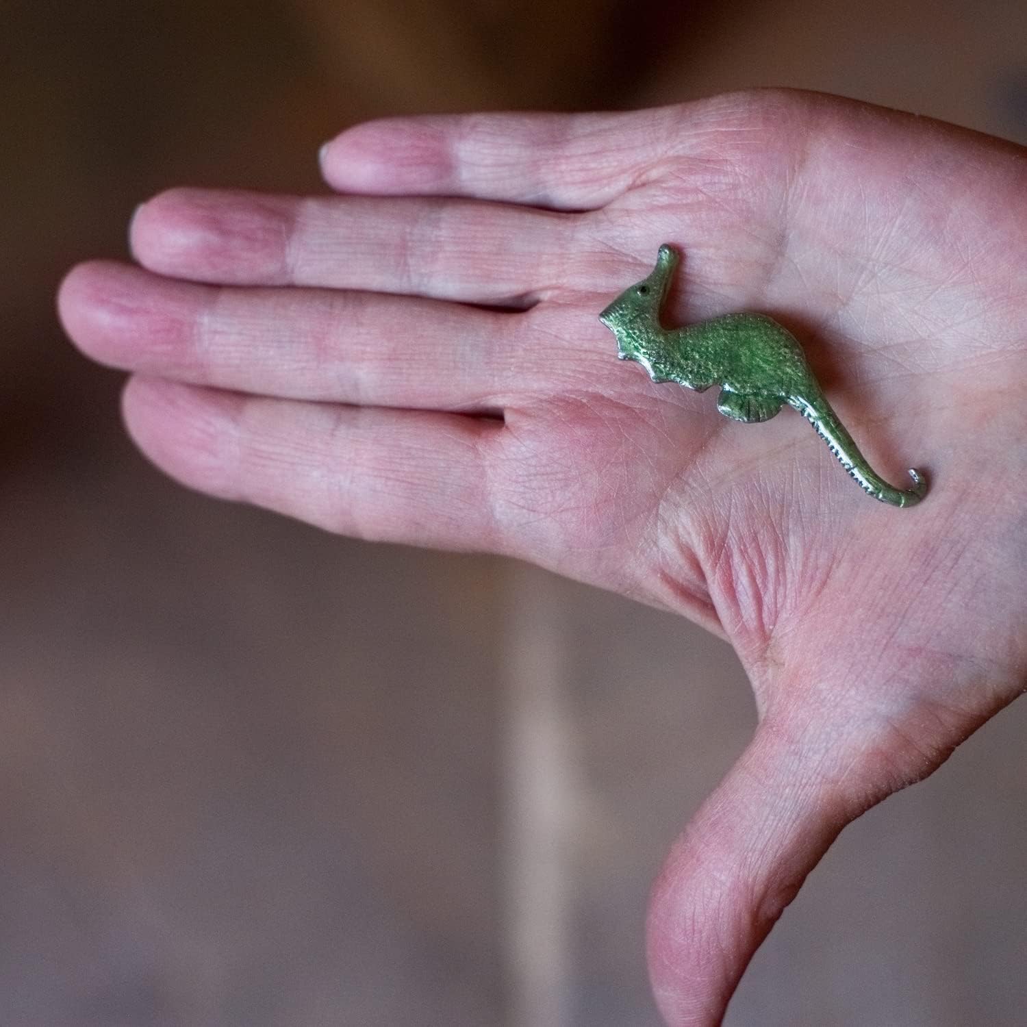 Enamel Green Sea Horse Pin by The Magic Zoo