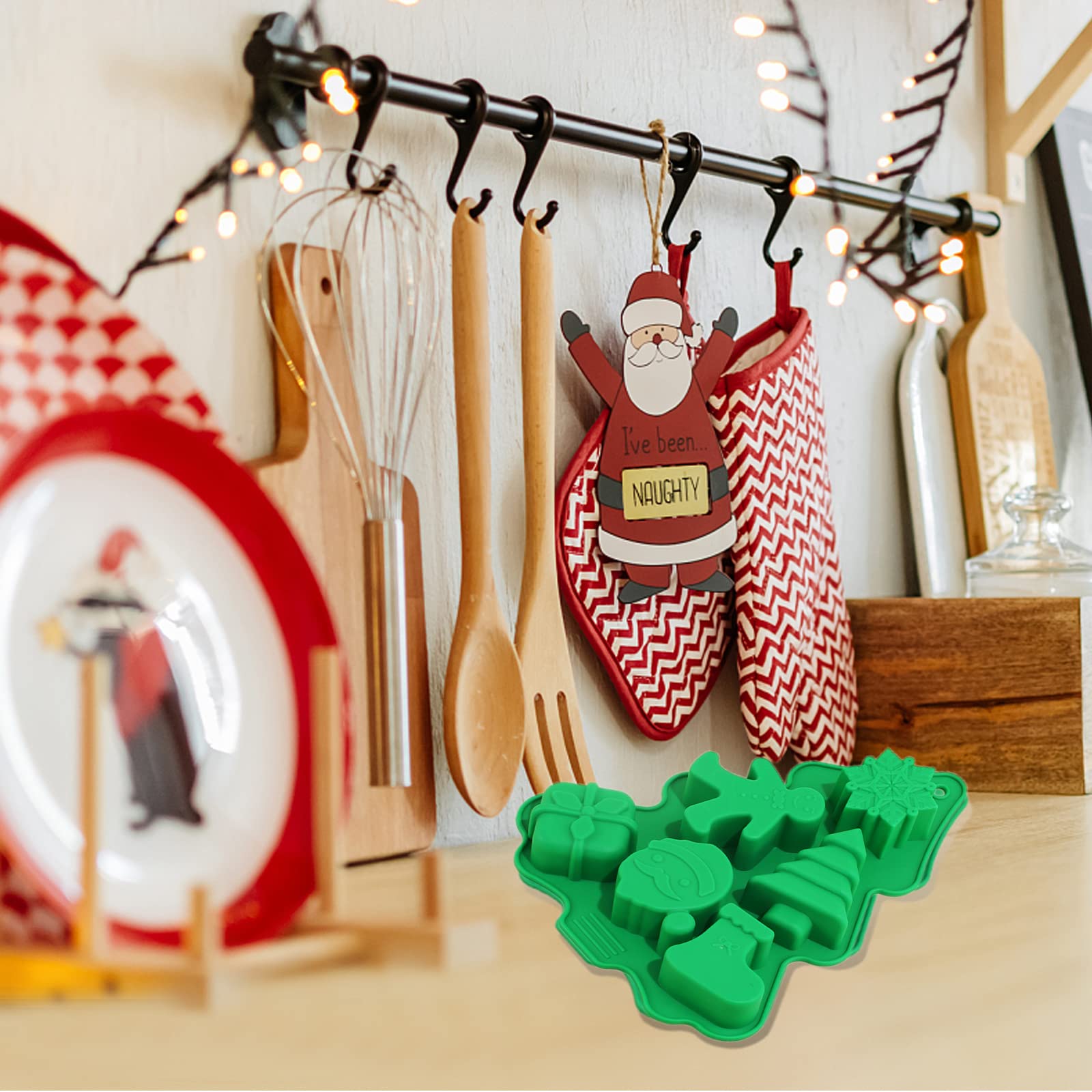 Stampo in silicone per biscotti di Natale, Babbo Natale, renna, pupazzo di neve, stampo da forno 3D natalizio, stampo per dolci fatti a mano, stampi per cioccolatini, biscotti e cubetti di ghiaccio