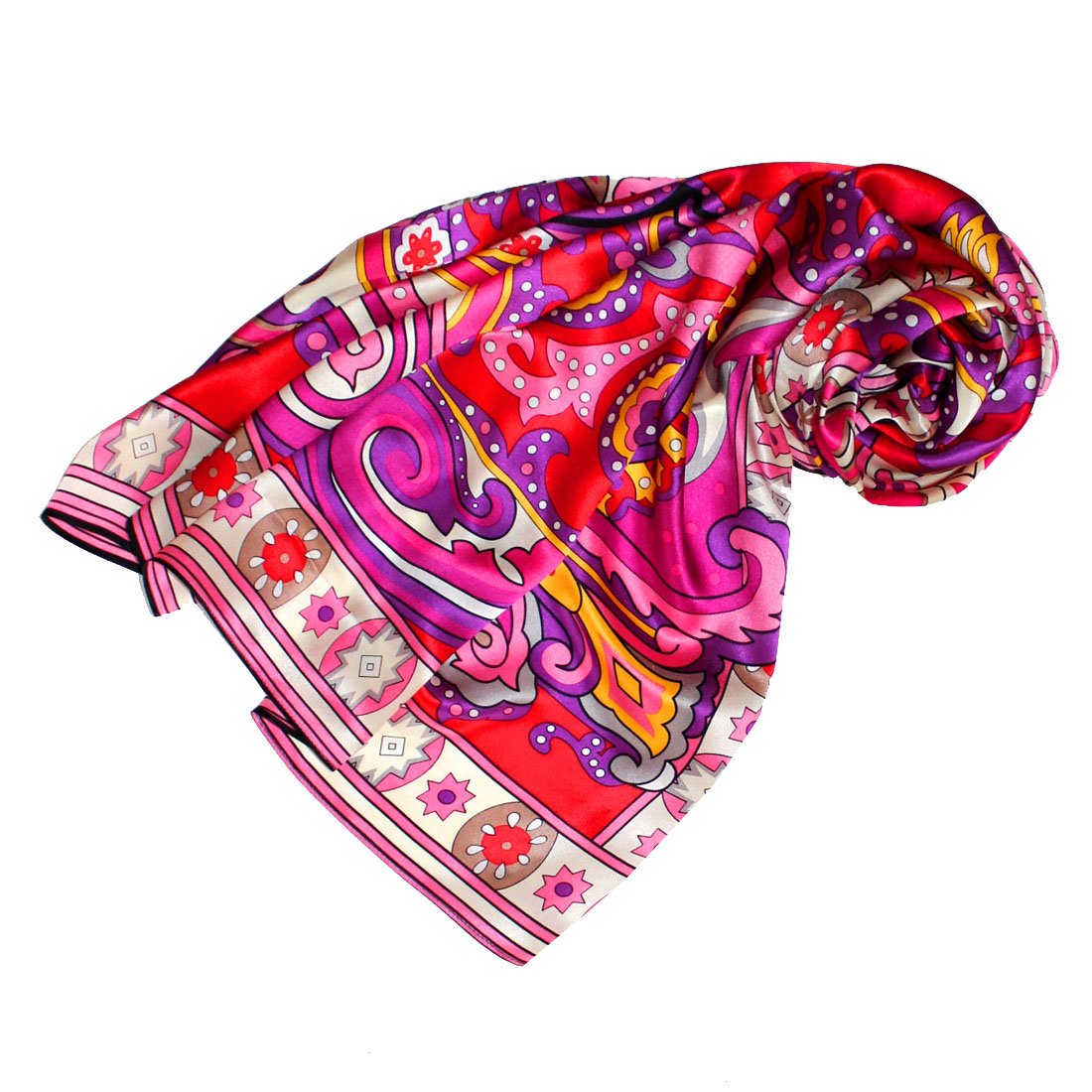 LORENZO CANA Foulard pour la femme – écharpe à la mode de 100% soie pour le printemps et l´été avec les mesures de 110 x 110 cm – soyeux, élégant et très coloré – une sensation de luxe