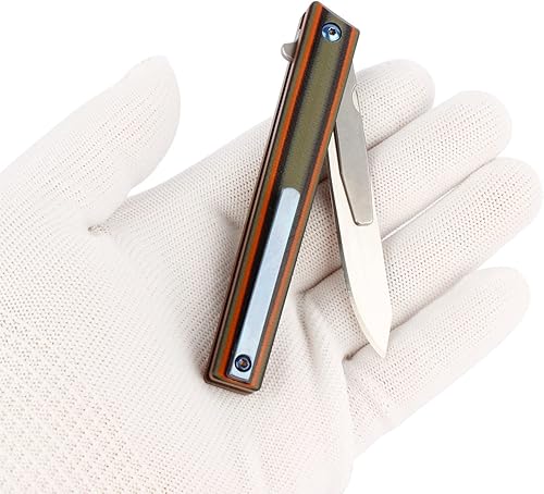 Miniatura 3 de G37 Cuchillo de bisturí de bolsillo pequeño, 10 cuchillas reemplazables #60, delgado, delgado, delgado, plegable, para caballero, con clip de