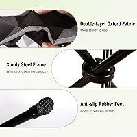 Vista 4 de REDCAMP 2 Pack Folding Tripod Stools for Adults, Lightweight Portable Camping Stools for Fishing Hunting Backpacking Traveling, Black