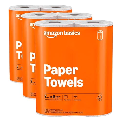 2-Ply Flex-Sheets Paper Towels, 6 Rolls = 20 Regular Rolls,