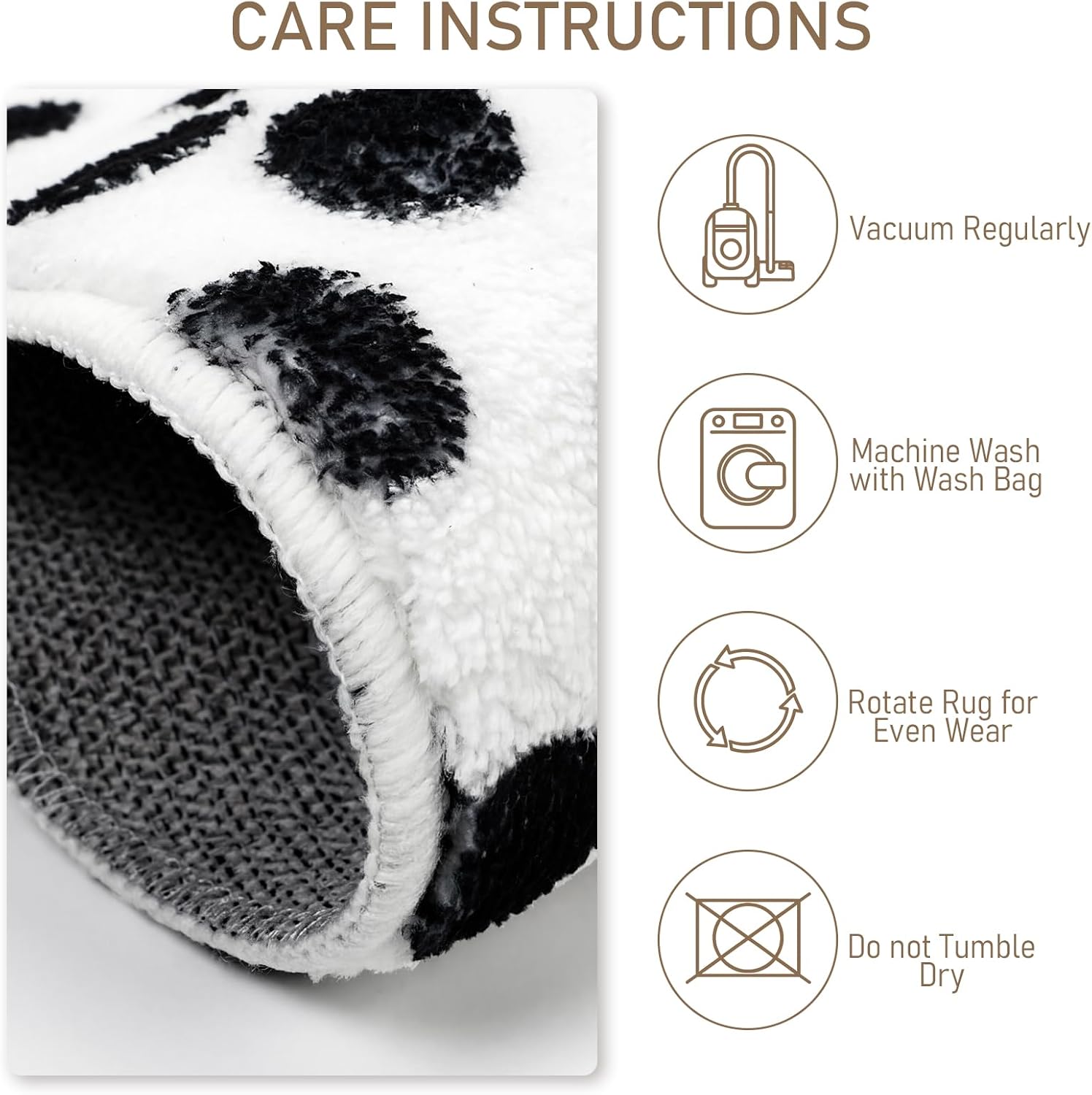 Back to School Classroom Rug 3ft Round Black and White Area Rug Non Slip Circle Polka Dot Rugs for Preschool Classroom Daycare Learning Centers Educational Study Playing Floor Mat Carpet