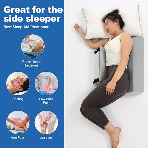 Miniatura 5 de Almohada de cuña de posicionamiento con conexión lateral para cinturón de dormir, ancho límite, cuñas de cama ajustables, posicionadores corporales