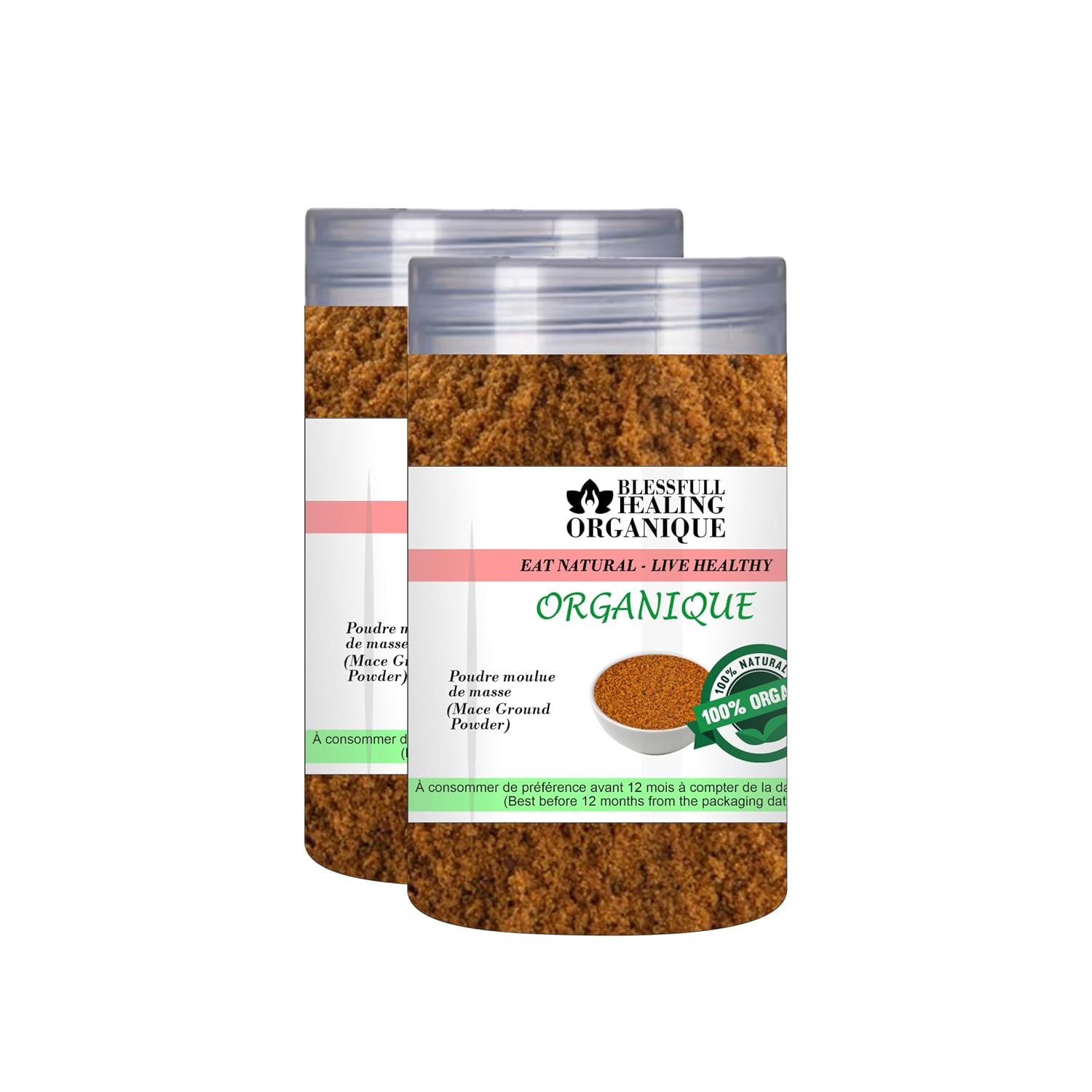 Blessfull Healing Organic Mace Ground Powder 100 Gram (3.52 oz) Each (Pack Of 2) = 200 Grams, Vegan