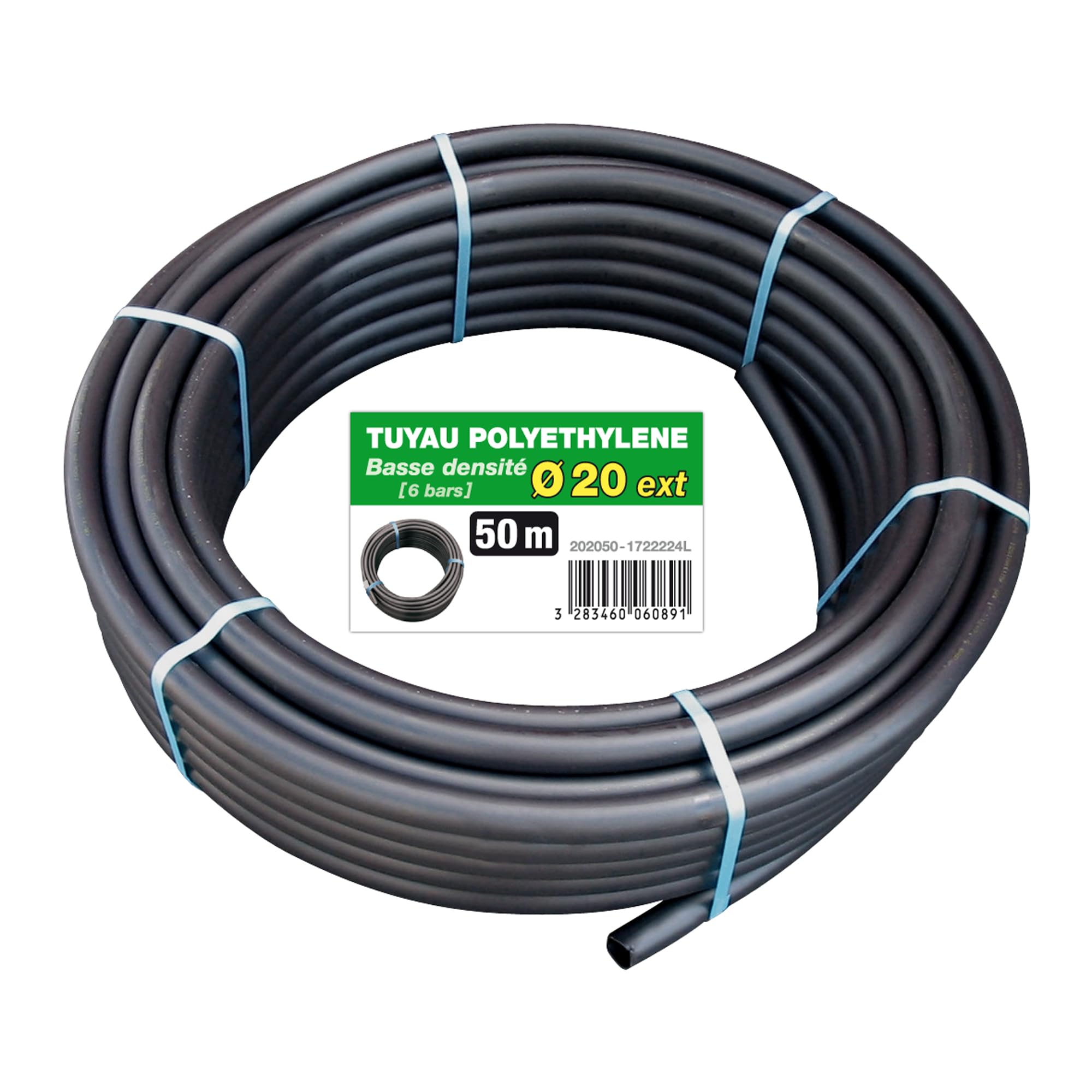 Jardibric - Tuyau d’Arrosage Enterré PE BD Ø 20 mm - Couronne 50 m - Pression 6 Bars