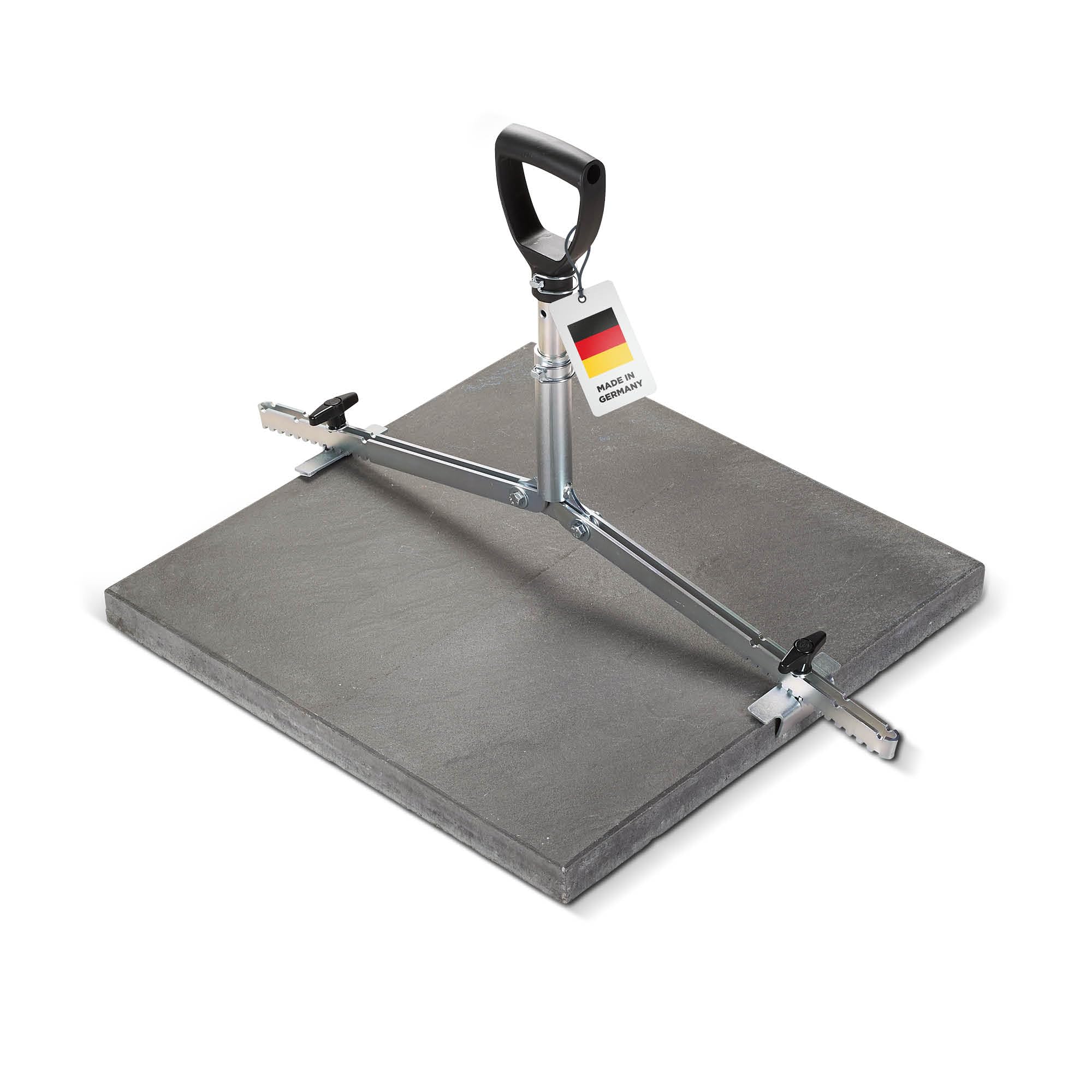 blizz-z Ergo-Plattenheber mit verstellbaren Teleskopgriff (Spannweite: 300 mm - 620 mm) | Tragkraft bis 60 kg | Verlegen von schwerer großformatiger Platten | Made in Germany