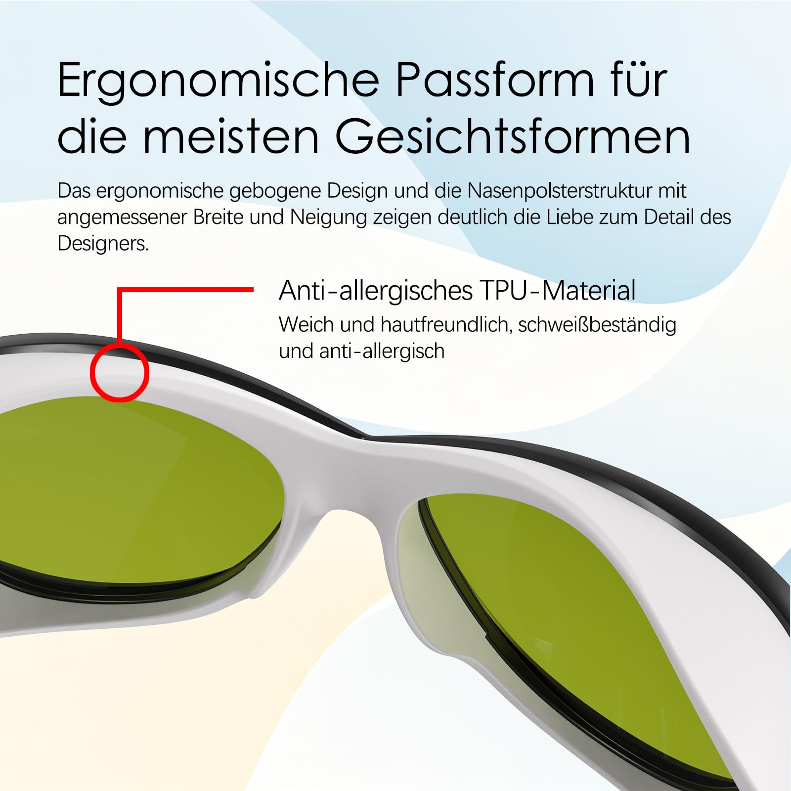 Gafas de protección láser, rango de doble banda 190-470 nm y 800-1700 nm