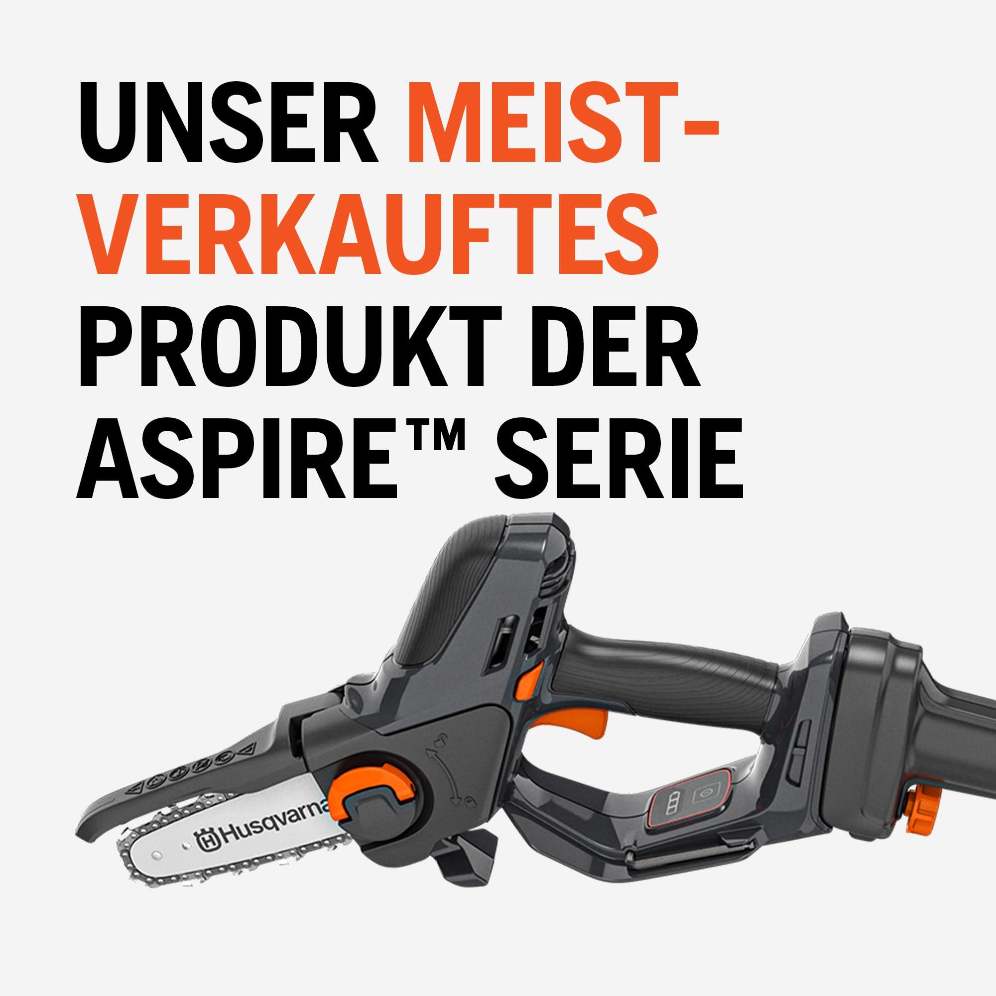 Husqvarna Mini Pilarka Akumulatorowa Aspire P5 z Wysięgnikiem | I nasadka na wysięgnik P4A, wydajna piła do gałęzi do 75 mm