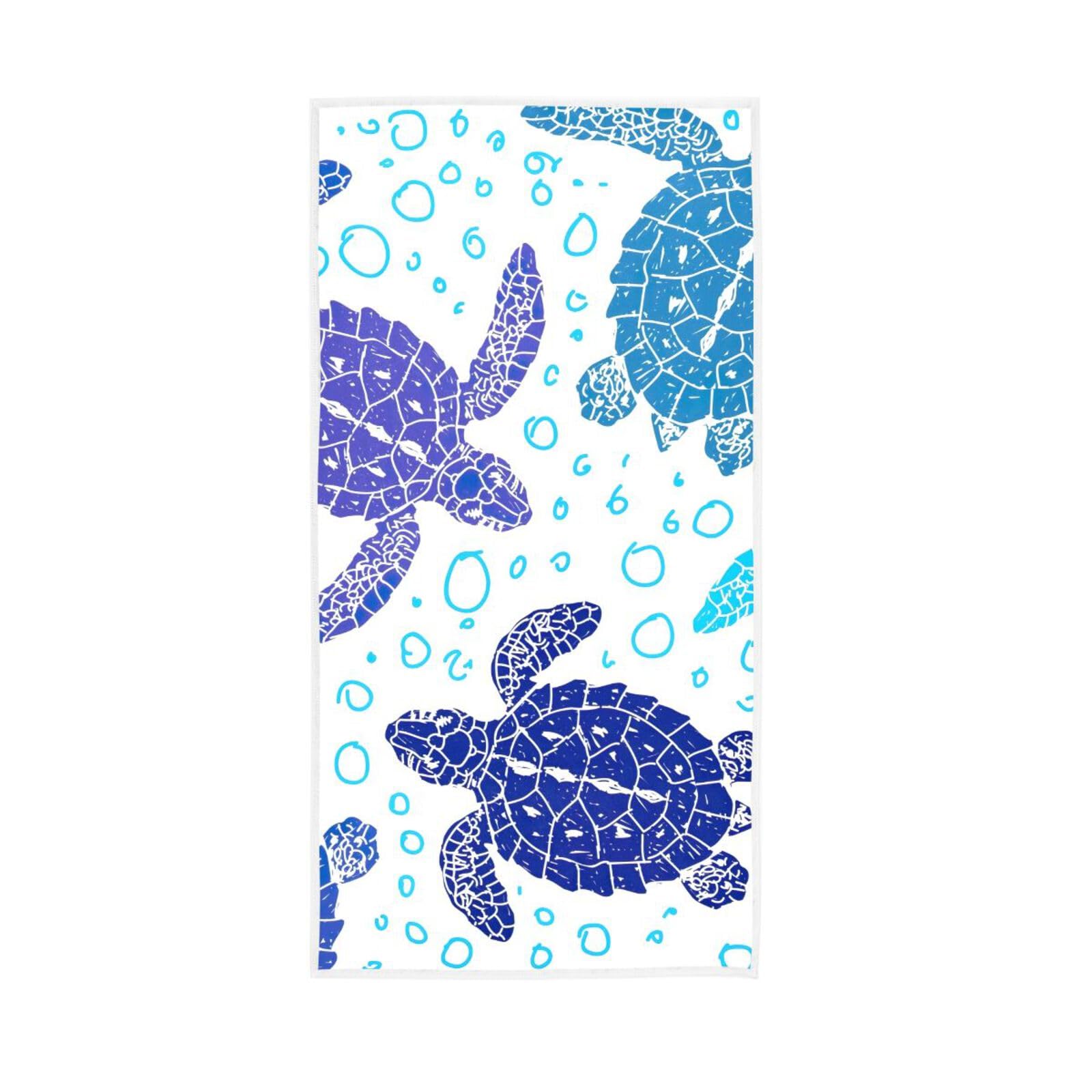 LSRCPD Turtles Silhouette Hand Towels, 15 x 30 Inches Absorbent Hand Towel, Spa Towels for Body Bath Hand Towels for Bathroom