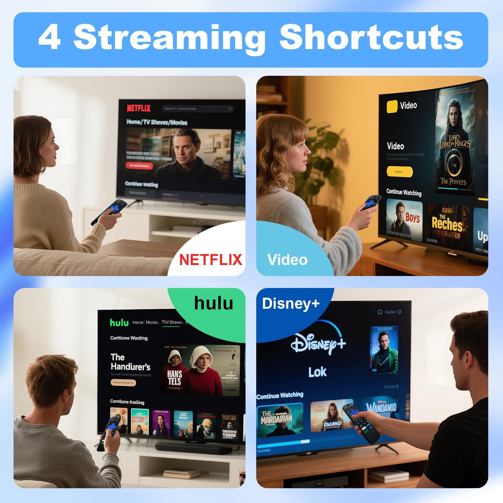 Mando a distancia universal para todos los controles remotos Roku-TV, repuesto para todos los controles remotos de TV Roku Onn-Hisense-TCL-Westinghouse-Sharp-Philips-Element Roku