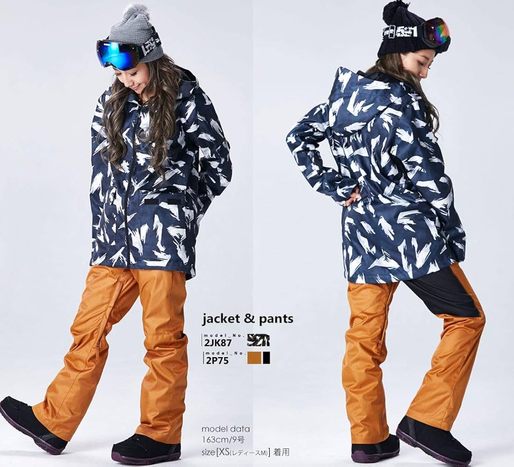 Amazon | スノーボード ウェア レディース 上下セット 全12カラー S