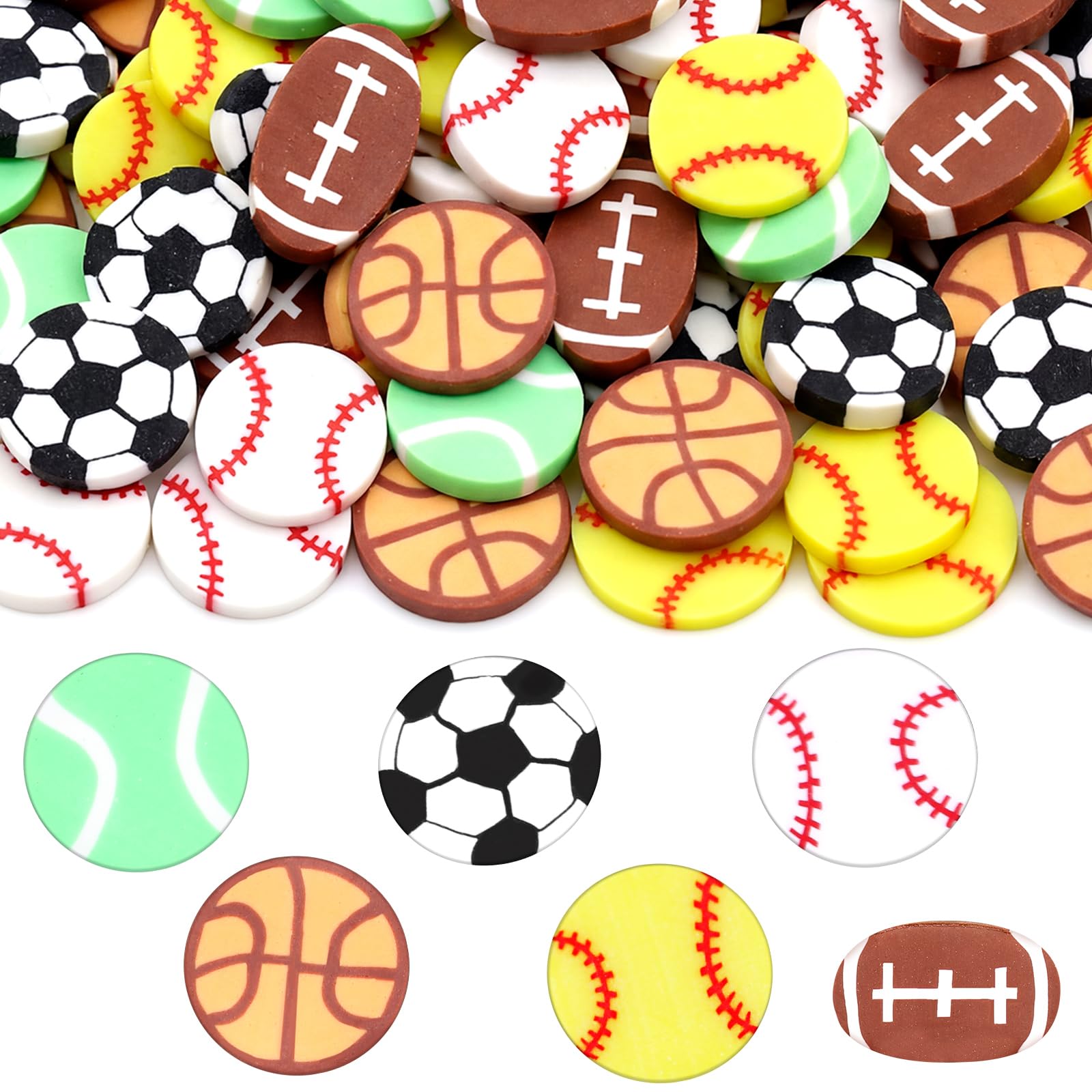Weysat 30g Sports Polymer Clay Slices, 0.2 Inch Ball Sprinkles Pieces