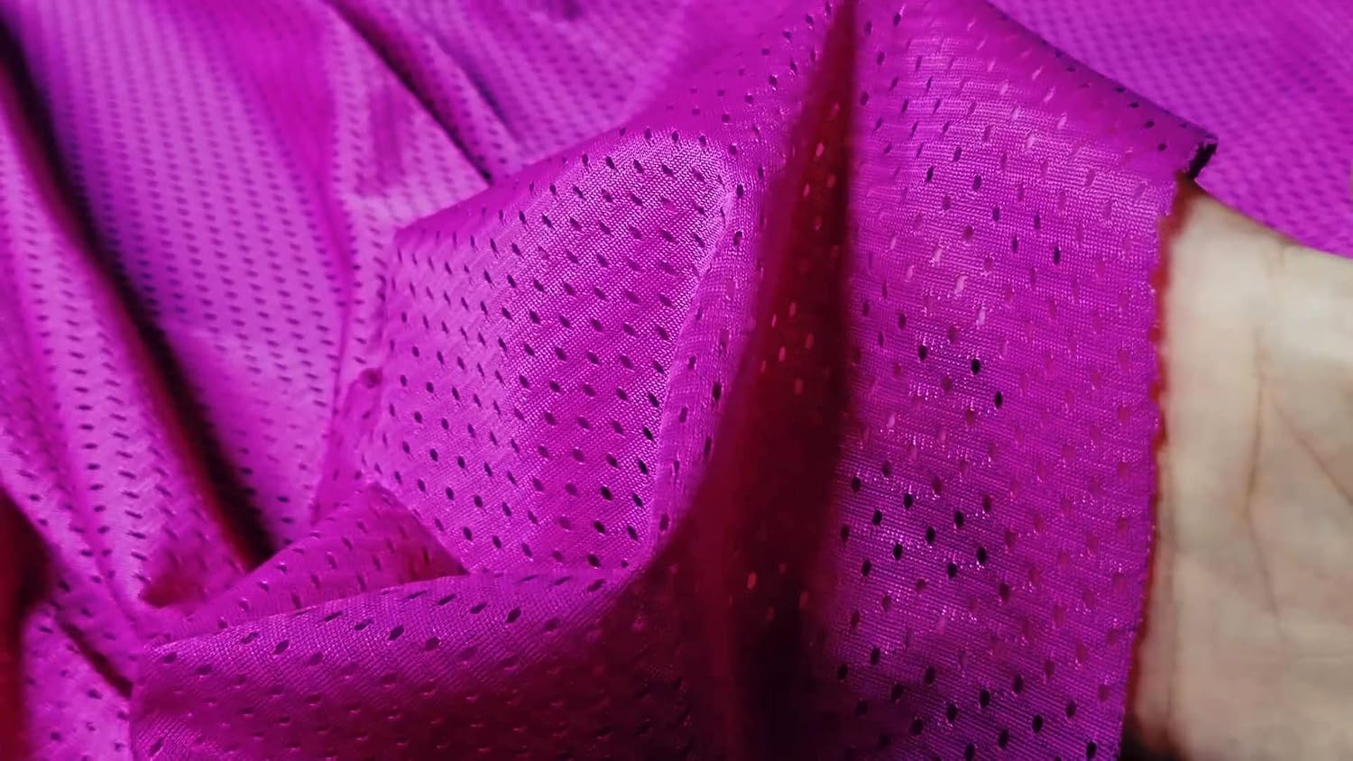 Pico Textiles 1 Yard – Fuchsia Polyester Football Mesh Jersey Fabric - Sold by The Yard - Variety of Colors - Durable Athletic Mesh Fabric, Ideal for Sewing Soccer and Basketball Jerseys Uniforms