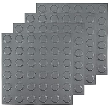 Paving Tiles - Truncated Domes Bump Ridge Pads - Multiple Colors & Textures - PVC - 12'' X 12'' - 4 Pack (Gray, Dome) 4.6 Out of 5 Stars 6 ratings