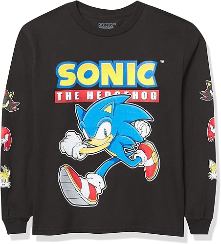 Sega Boys Hedgehog Long Sleeve Tee-Sonic, Tails, Knuckles