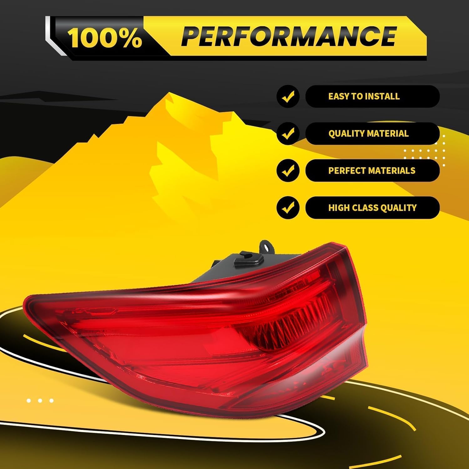 Left Tail Light Assembly Compatible with MDX 2014-2020 Driver Side Rear Tail Lamp Brake Light 33550TZ5A02 AC2804103 (Left)