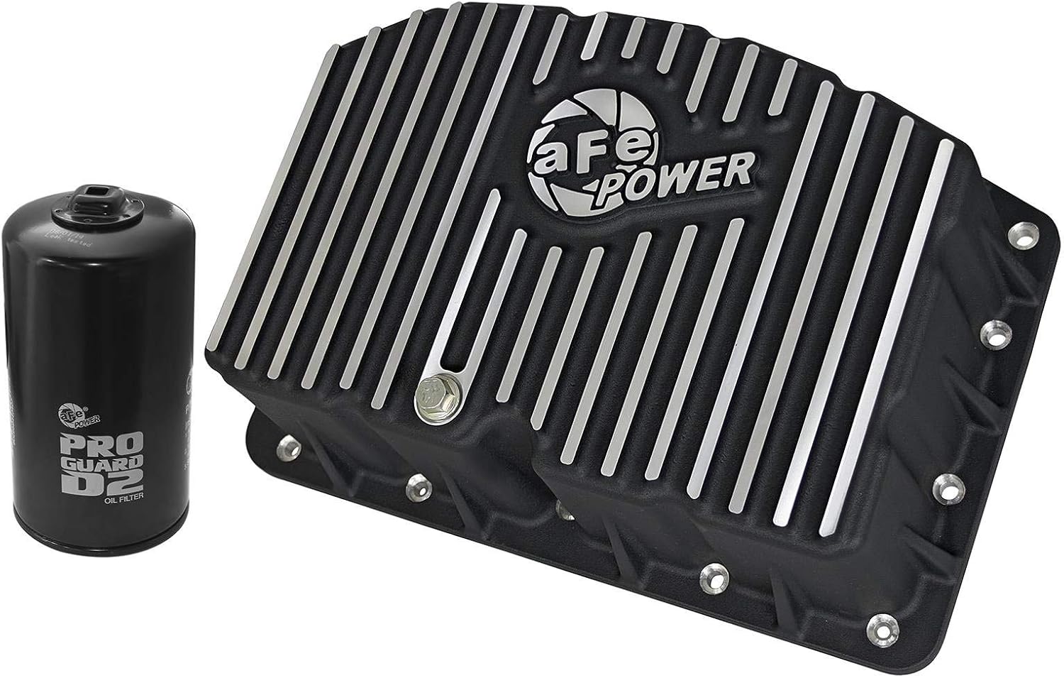 Pro Series Engine Oil Pan Black W/ Machined Fins
