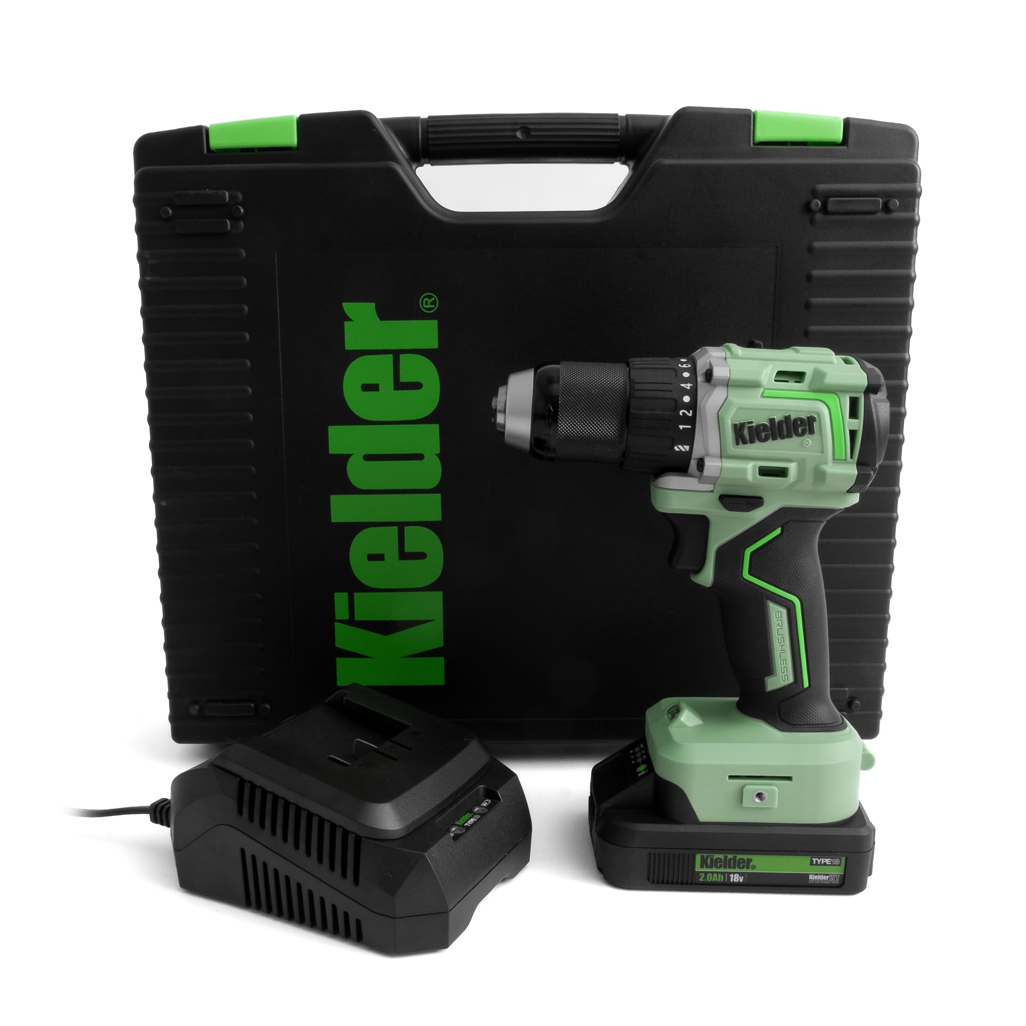 Perceuse-visseuse sans fil 18V Kielder coffret mandrin 13mm 75Nm