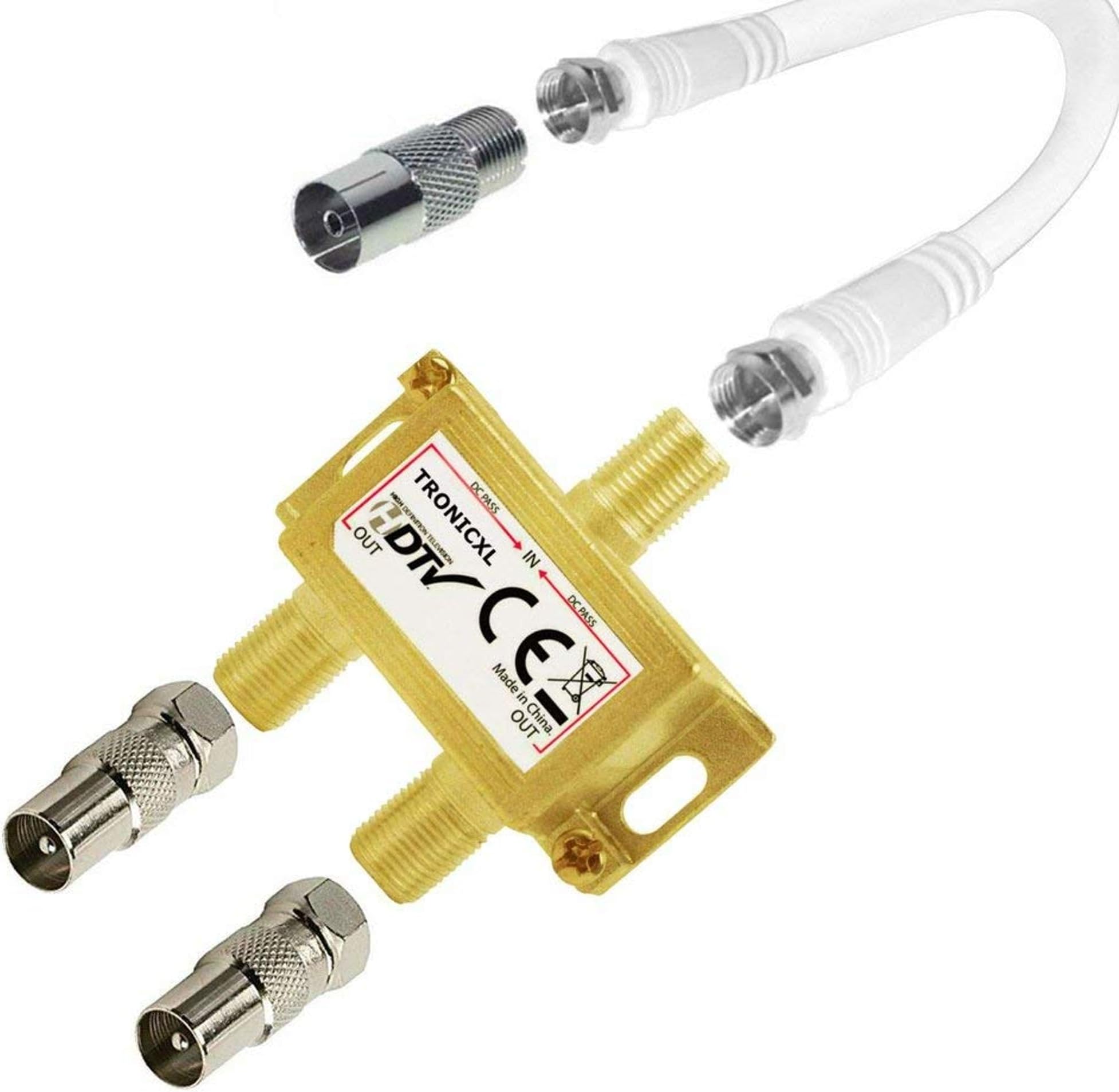 2X SAT F-Verbinder, U-Form, F-Buchse > F-Buchse, Adapter Für Koaxialkabel Satellitenkabel In Z.B. Unterputzdosen, 2 Stück - Foto 8