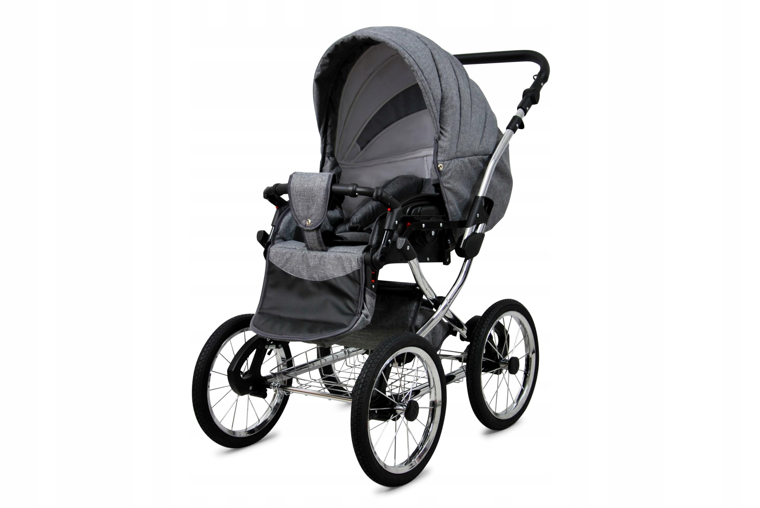 BabyLux® Wózek dziecięcy kompletny zestaw 3 w 1 - Margaret Exclusive - w tym gondola dla niemowląt, wędka, fotelik samochodowy - system kombinowany dla niemowląt, z torbą do przewijania, osłoną