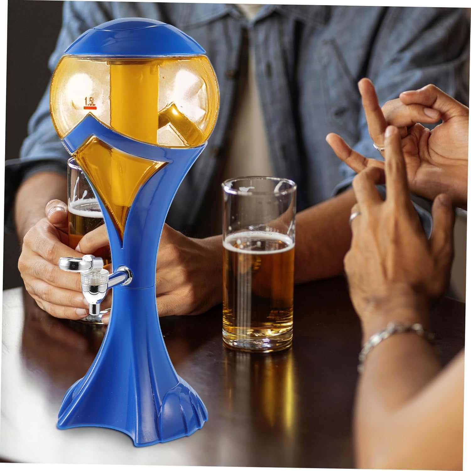 STOBAZA Creative Beverage Container with Led Ice Column Leakproof Drink Dispenser for Juice Beer and Cocktails for Parties and Home Use