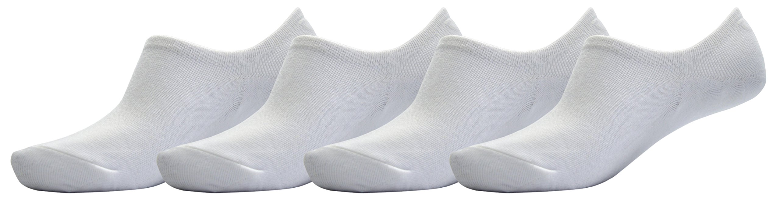 Octave Men's White - 4 Pairs Octave® Trainer Socks, 4 Pairs No Show Ankle Socks, Bamboo Trainer Socks For Casual & Breathable, Ultra Low Cut Liner Invisible Socks For Sneaker Loafers, Summer Ankle Liner Sock (White)
