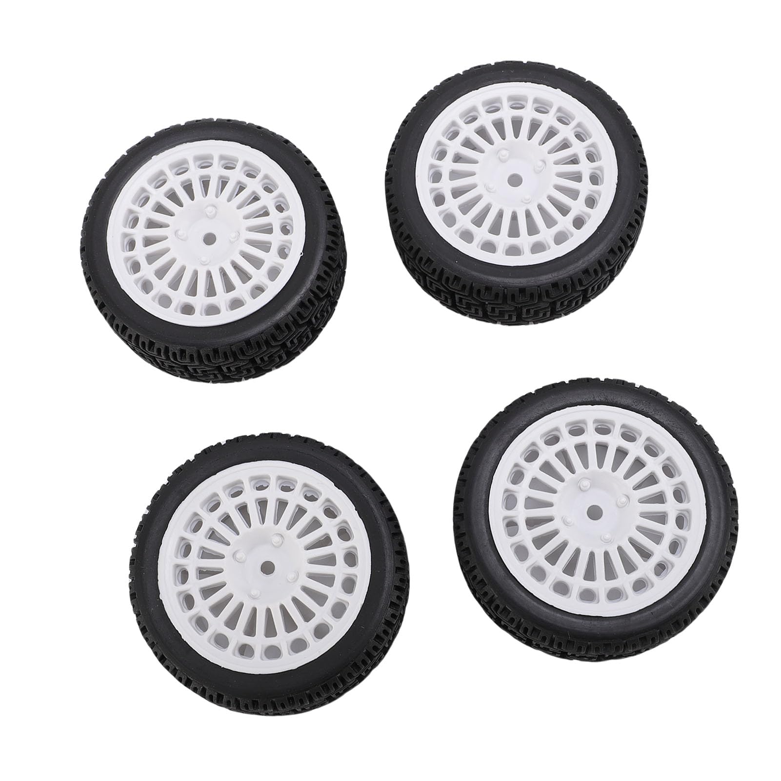 HUIOP Pneus de Voiture de Rallye RC de 70 Mm, Plastique Léger et Robuste, Traction Supérieure, Installation Facile, Pneus de Voiture 1/10 RC avec stabilité Antidérapante, Jante de Roue