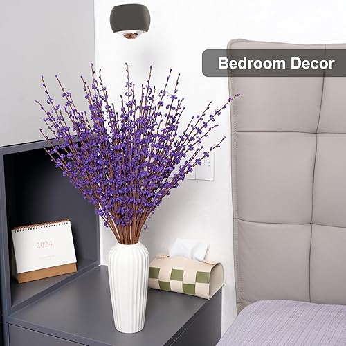 Miniatura 4 de 5 flores artificiales de jazmín de 30 pulgadas de largo, ramas secas para Año Nuevo, boda, bricolaje, arte floral, hogar, oficina, fiesta,