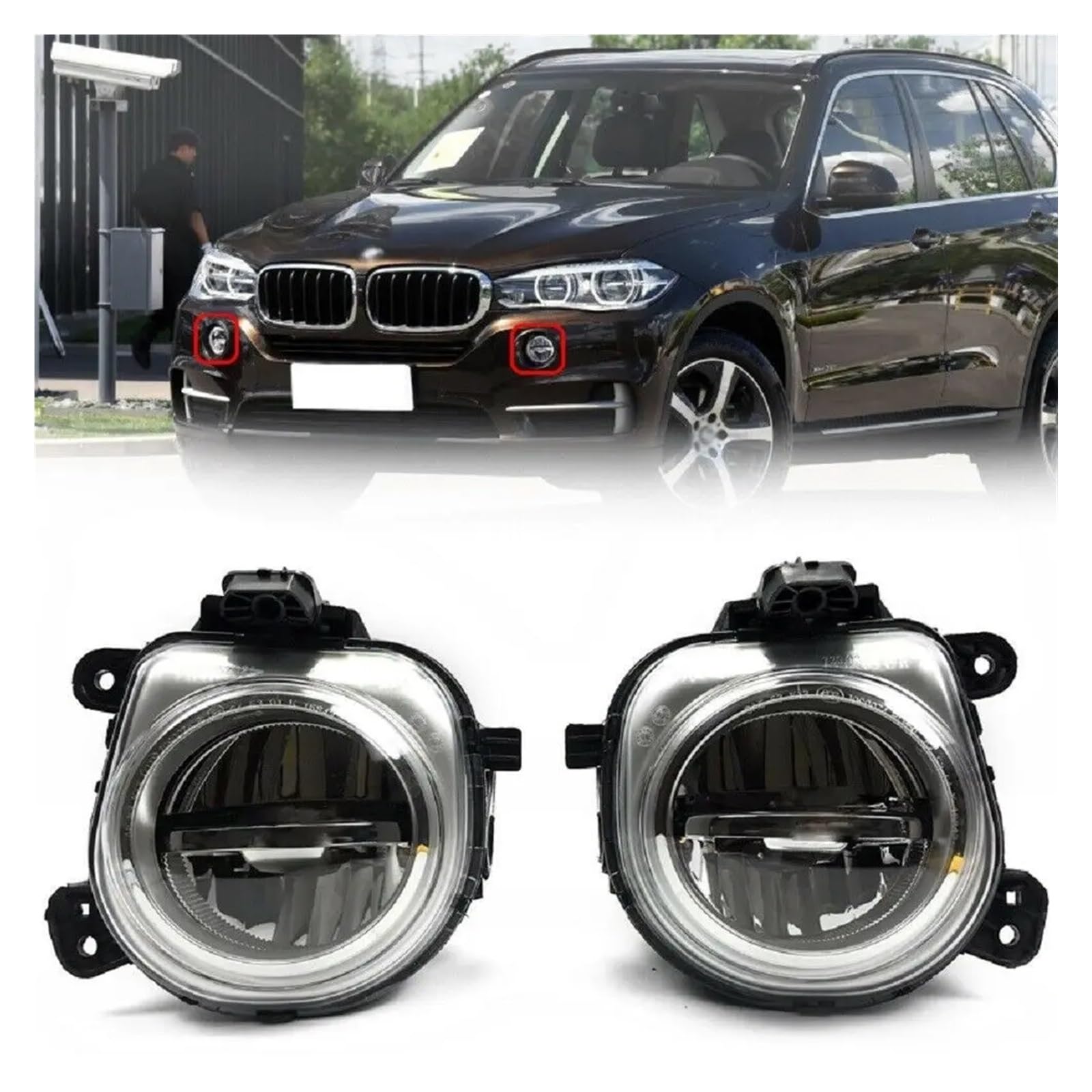 MEIZIYU Fog Light Fit For X3 F25 X4 F26 FX5 F15 F85 2014-2016 63177317252 63177317251 Front Bumper LED Lamp DRL Driving Lamp światła do jazdy dziennej do samochodów(1Pc Right)