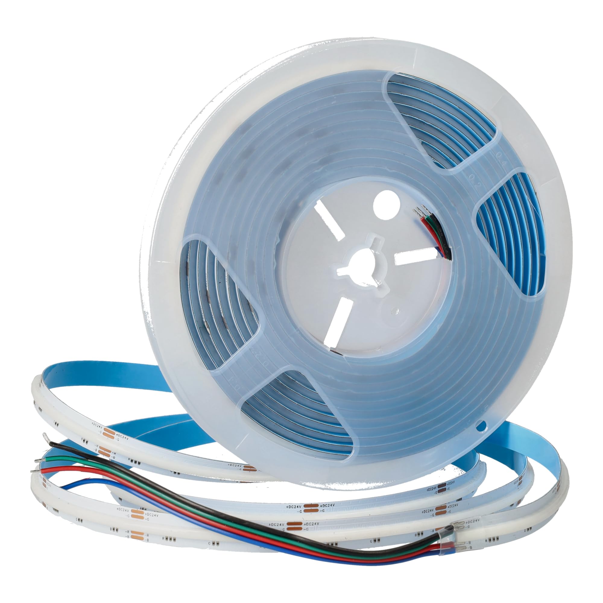 Jandei Taśma LED COB RGB 24 V 15 W, 4200 diod LED, do użytku w pomieszczeniach IP20, podstawa samoprzylepna, cięcie co 5 cm - szerokość 10 mm, długość 5M