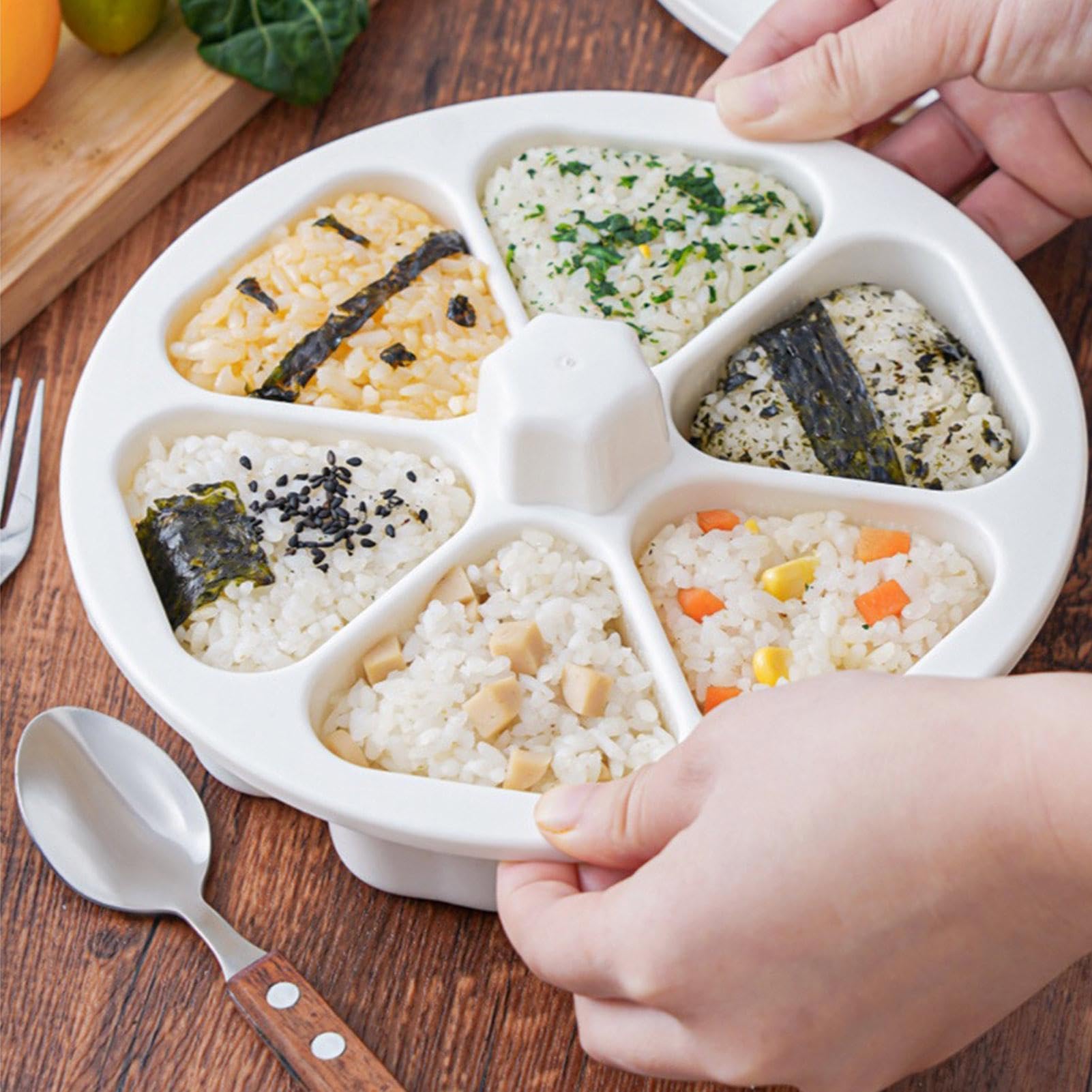 Moule à Onigiri Triangle 6 Cases - Antiadhésif Pour Boulettes De Riz Japonais