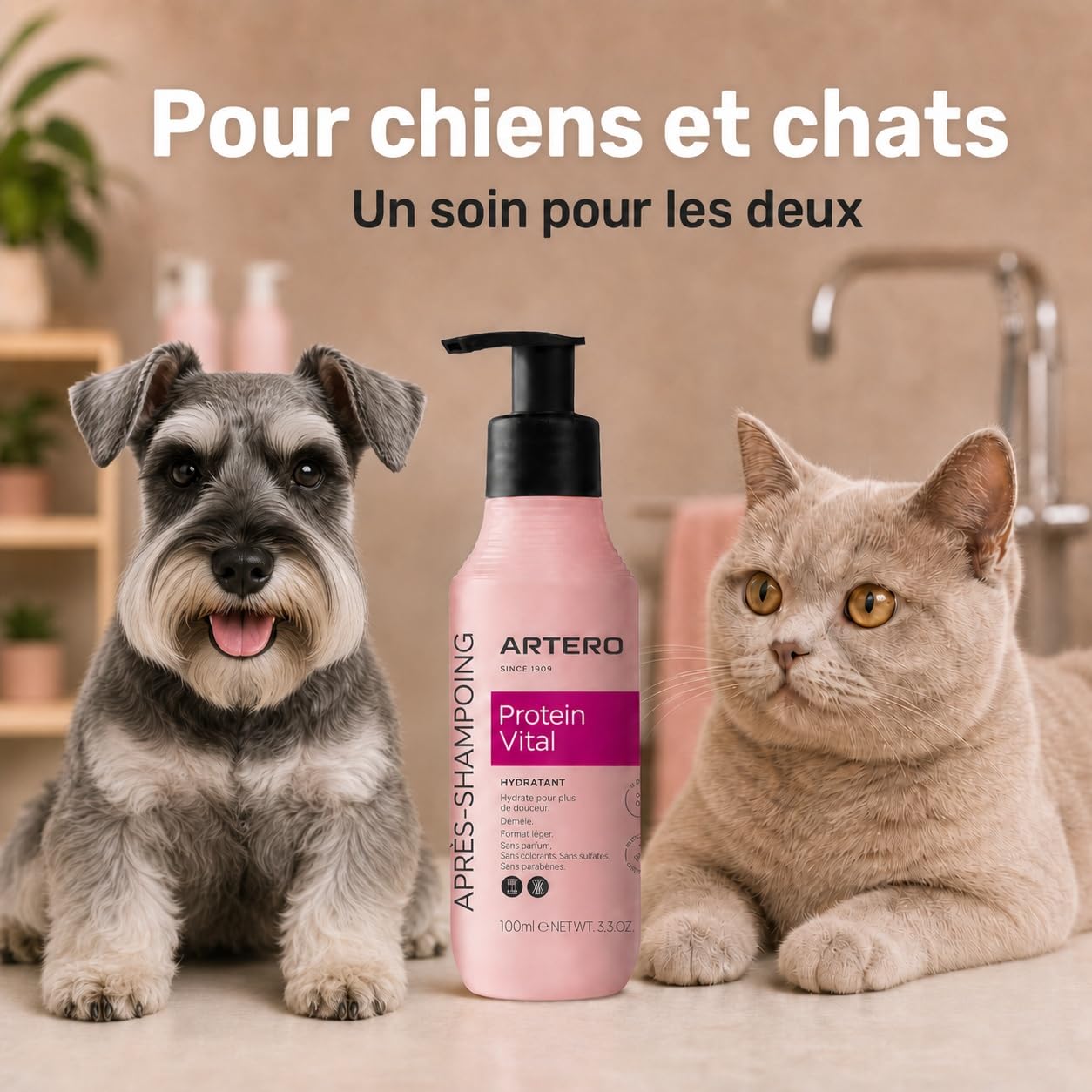 Après-shampooing pour Chiens et Chats Portein Vital d’Artero
