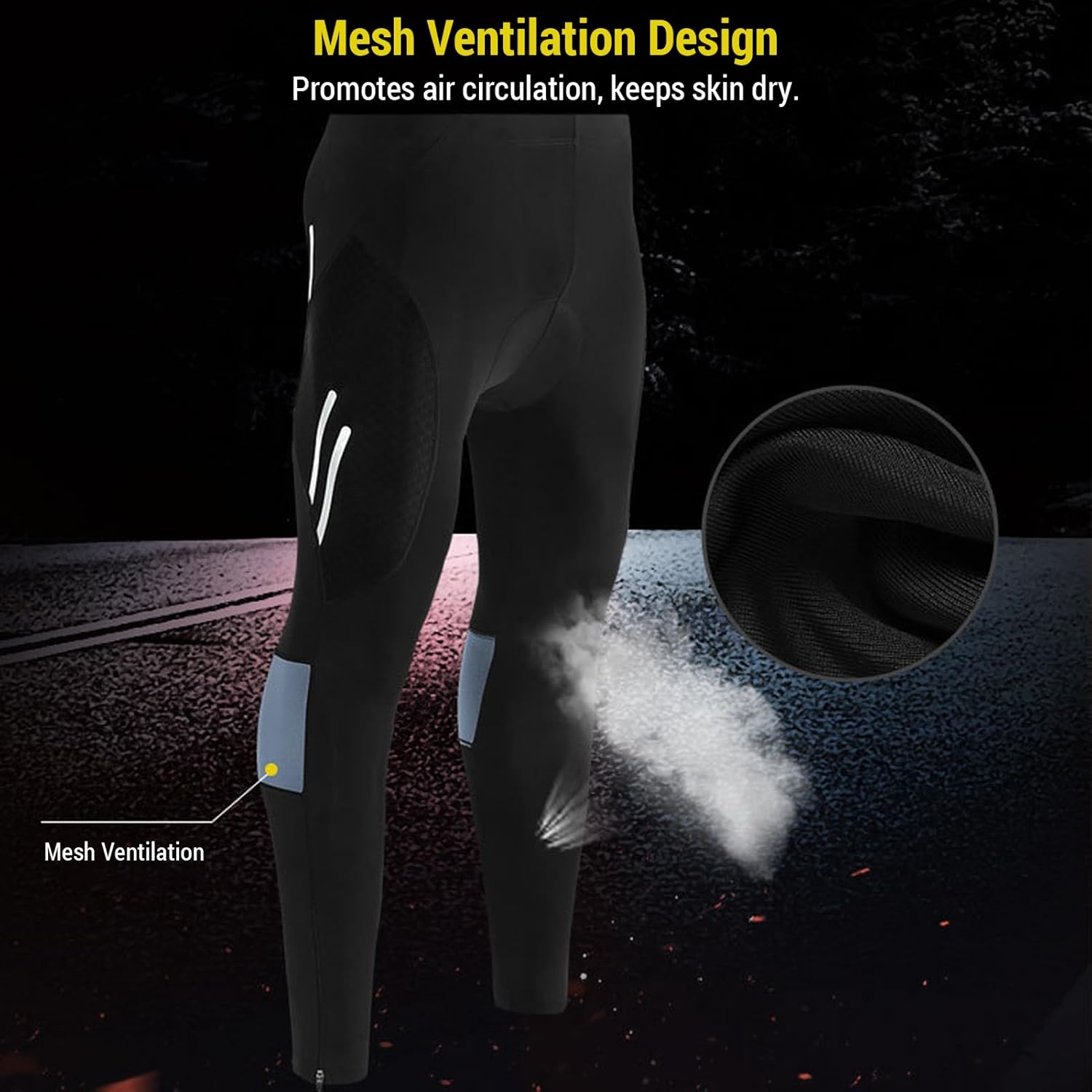 Men's Bike Pants 4D Padded Bike Tights Bicycle Long MTB Leggings Compression Pants for Men Cycling Outdoor Riding Running