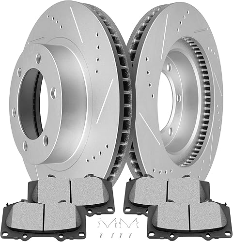 Miniatura 1008 de Kits de frenos y rotores, rotores de freno SCITOO y 8 pastillas de cerámica para 08-12 para Chrysler Town & Country, 08-12 para Dodge Grand Caravan