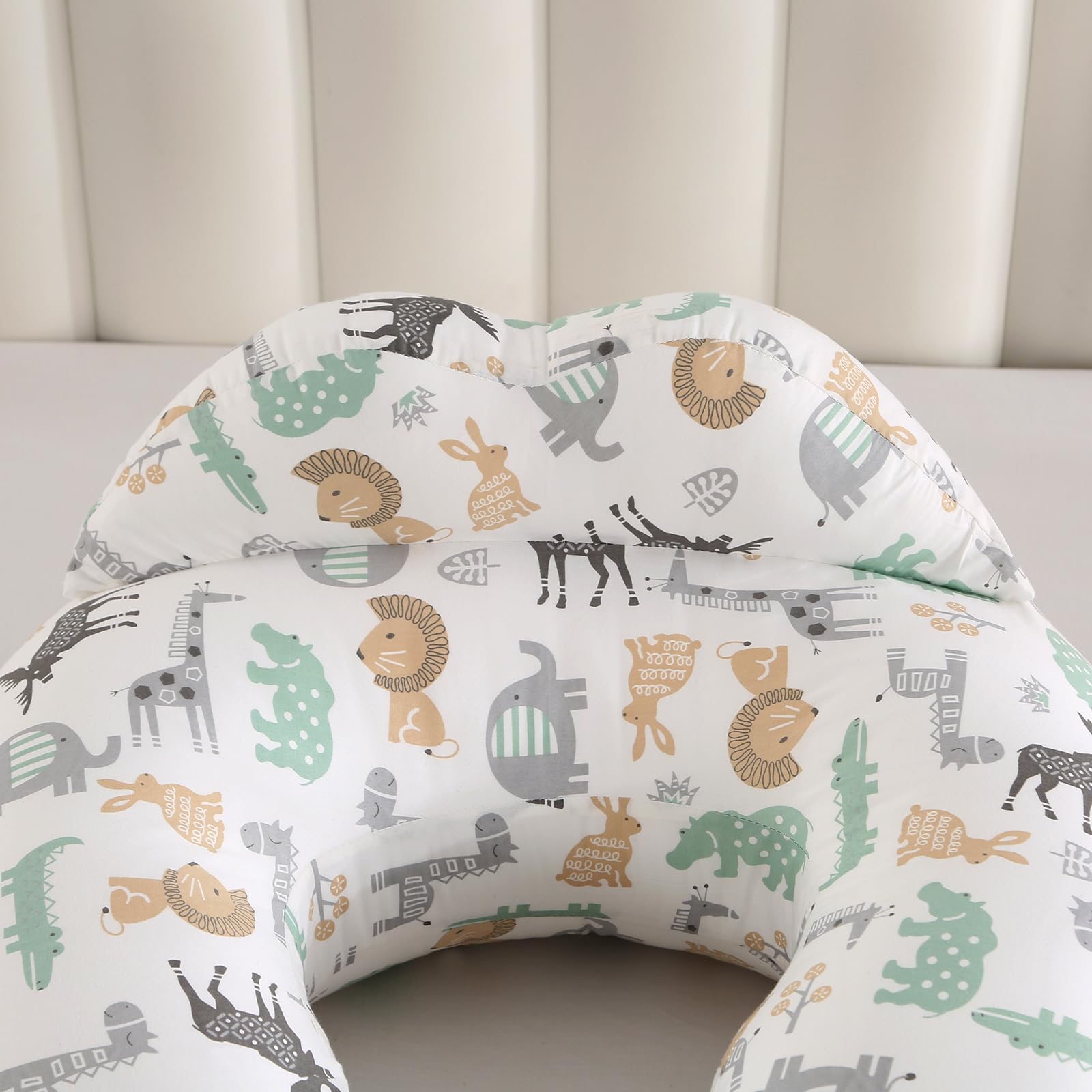 BATTOP Almohada de lactancia con funda extraíble, alimentación, lactancia materna, almohada de alimentación con biberón, almohada adicional en la parte superior para más apoyo para mamá y bebé, tamaño