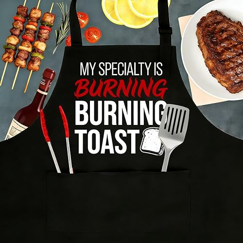 Miniatura 5 de Delantales divertidos para hombres y mujeres, perfectos para cocina, barbacoa, hornear, esposa, marido, regalo de cumpleaños para papá